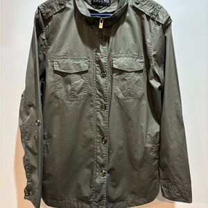 Buffalo David Bitton Womens Jacket XL Extra Large Green Button Zip Up Pockets